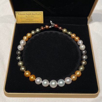 11.2-15.7mm Mulit-Colored South Sea Pearl Strand Necklace
