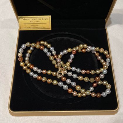 7-8.8mm Multi-Colored South Sea Pearl Long Strand Necklace